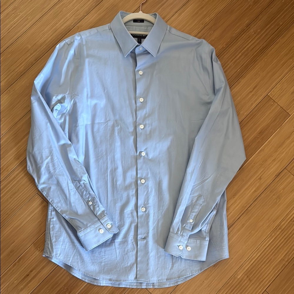 Express Men's 1MX Light Blue Dress Shirt